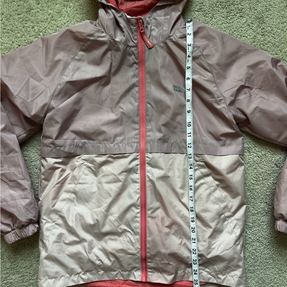 Eddie Bauer Kids Hooded Jacket Pink Colorblock Size L 14 16 Fleece Lined - Picture 8 of 9